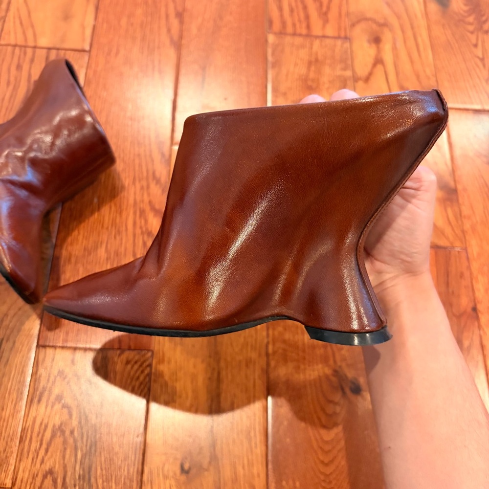 Dries Van Noten Brown Leather Mules - Picture 5 of 14